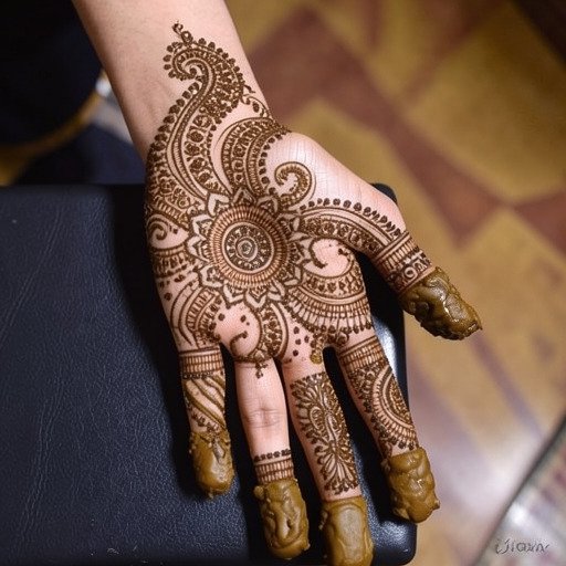 Simple floral mehndi design with light patterns
