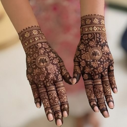 Short mehndi design with minimal elements