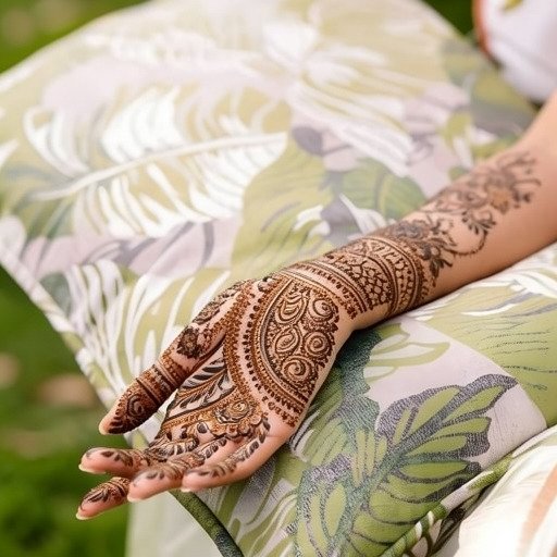 Simple mehndi design showing natural fading after one day
