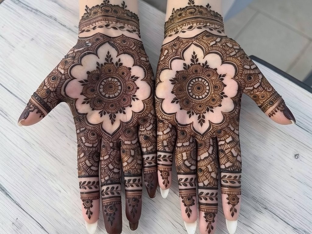 Modern Arabic mehndi design with open space
