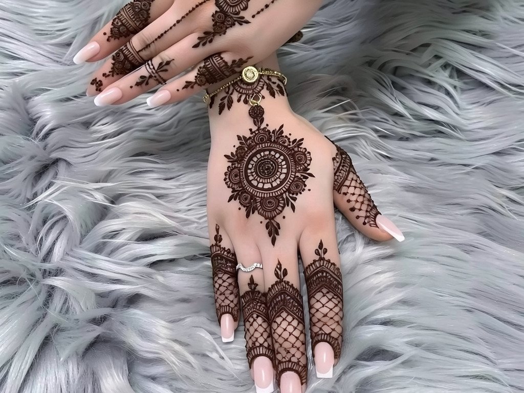 Minimal mehndi design on feet with toe detailing