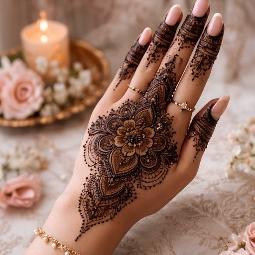 Simple mehndi design for kids with small patterns