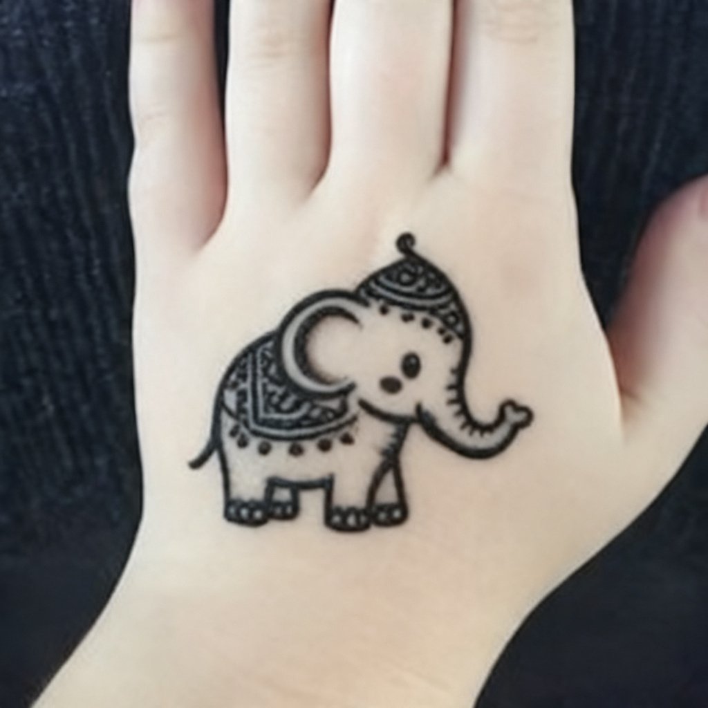 elephant mehndi design for kids 