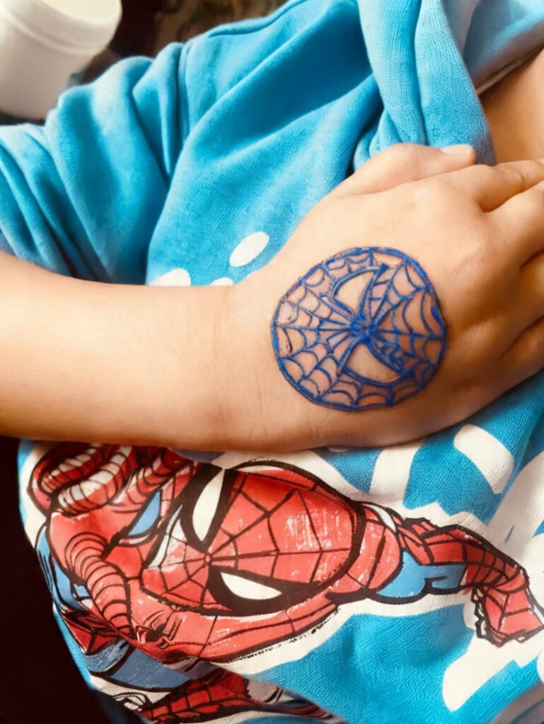spiderman mehndi design for kids