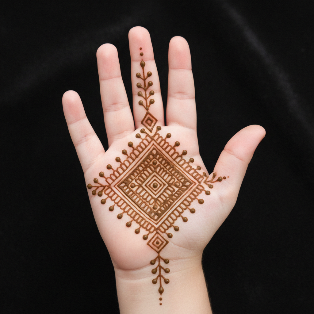 Classy Mehndi design for kids

