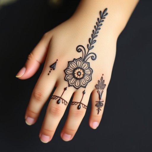 Jewellery-inspired mehndi design for back of hand