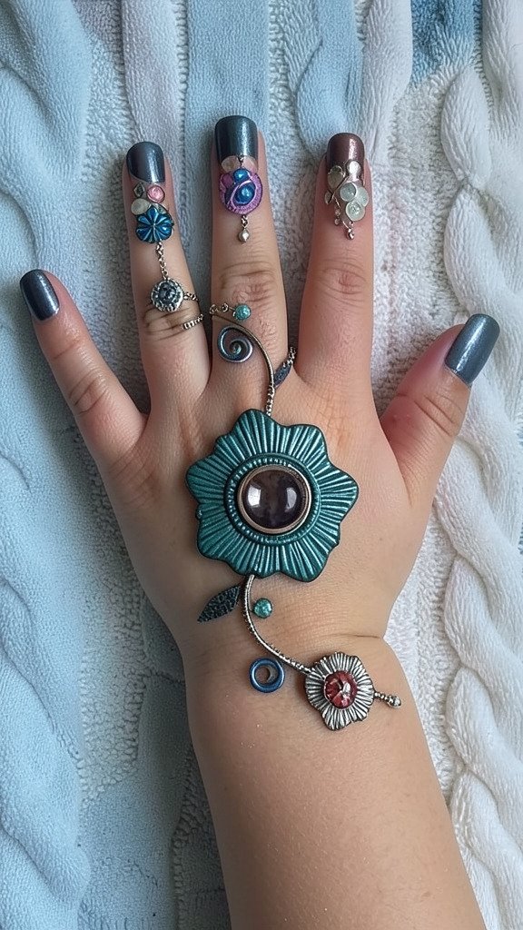 Simple heart Mehndi design
