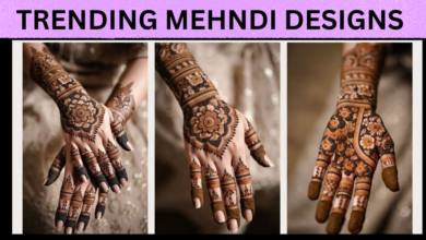 unique mehndi design front hand