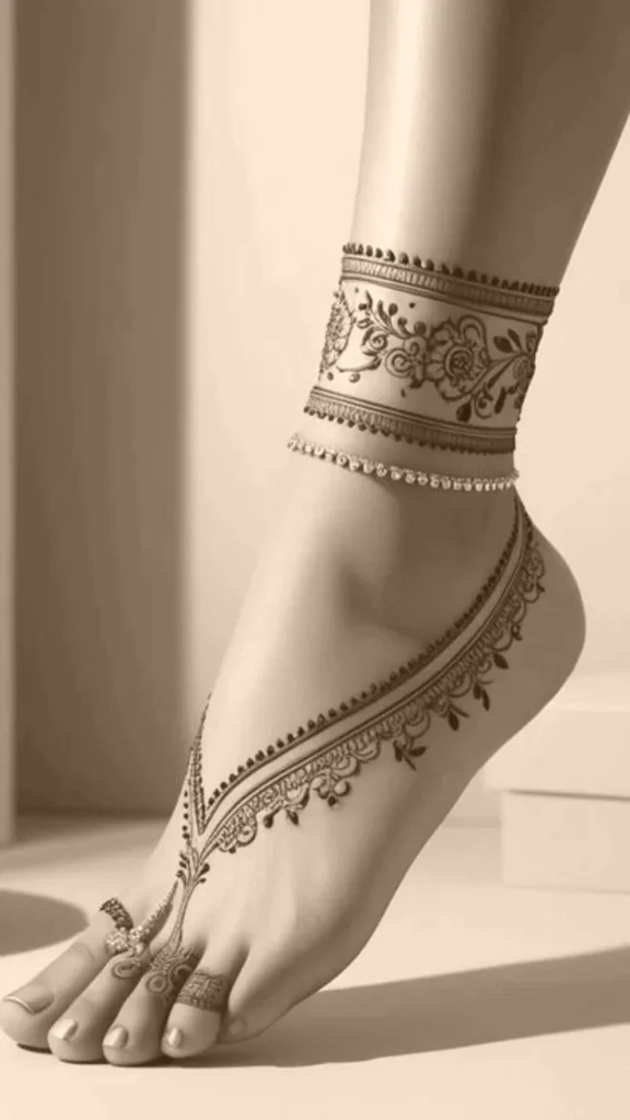 Simple mehndi designs for feet