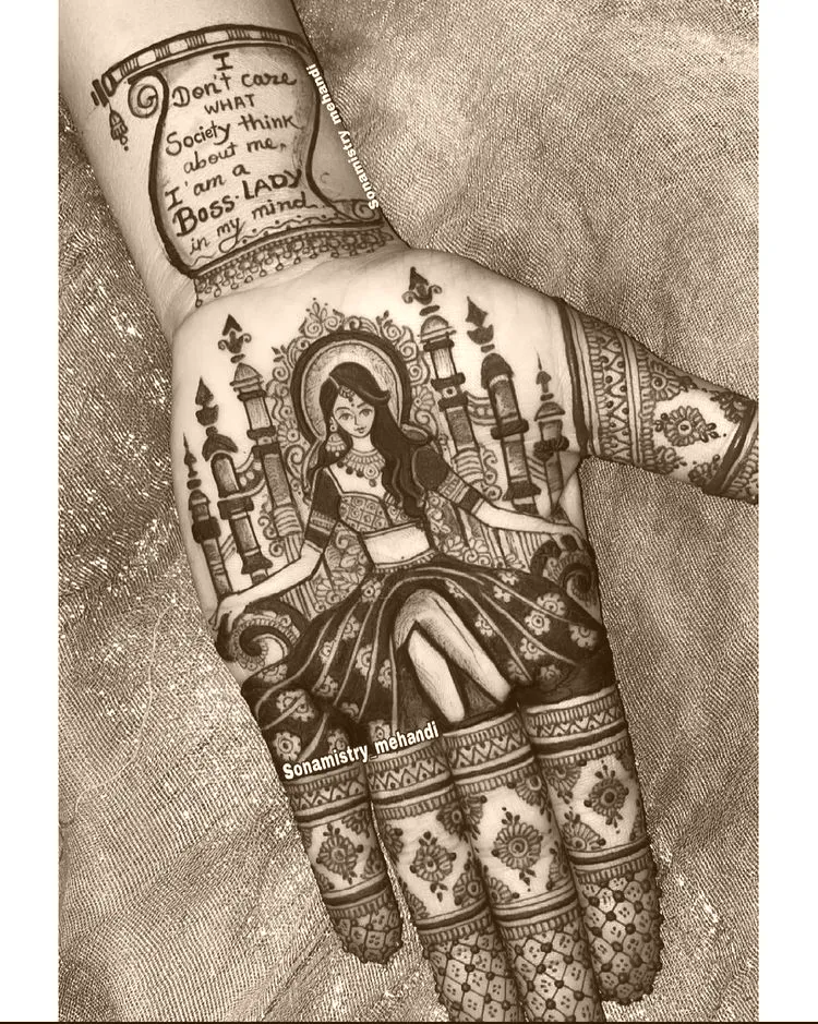 easy back hand mehndi design