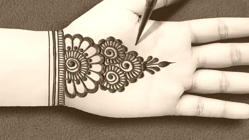easy back hand mehndi design